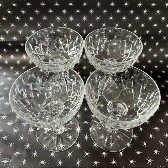 4 Royal Brierley Gainsborough Crystal Champage Tall Sherbet Goblets Signed - Picture 3 of 7